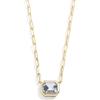 BaubleBar Blythe Birthstone Pendant Necklace for Women on a Delicate Paperclip Chain, Fashion Jewelry, Meaningful Gifts for Women, Perfect for the Holidays(Light Blue)