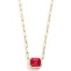 BaubleBar Blythe Birthstone Pendant Necklace for Women on a Delicate Paperclip Chain, Fashion Jewelry, Meaningful Gifts for Women, Perfect for the Holidays(Dark Red)