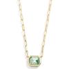 BaubleBar Blythe Birthstone Pendant Necklace for Women on a Delicate Paperclip Chain, Fashion Jewelry, Meaningful Gifts for Women, Perfect for the Holidays(Light Green)
