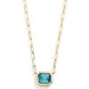 BaubleBar Blythe Birthstone Pendant Necklace for Women on a Delicate Paperclip Chain, Fashion Jewelry, Meaningful Gifts for Women, Perfect for the Holidays(Turquoise)