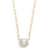 BaubleBar Blythe Birthstone Pendant Necklace for Women on a Delicate Paperclip Chain, Fashion Jewelry, Meaningful Gifts for Women, Perfect for the Holidays(Clear)