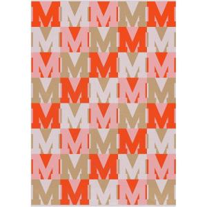 BaubleBar On Repeat Custom Blanket, Pink/Orange, Letter M(Pink/Orange)