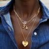 BaubleBar High Frequency Heart Pendant Necklace – Hypoallergenic 21″ Gold-Plated Brass with Beautiful Glass Stones