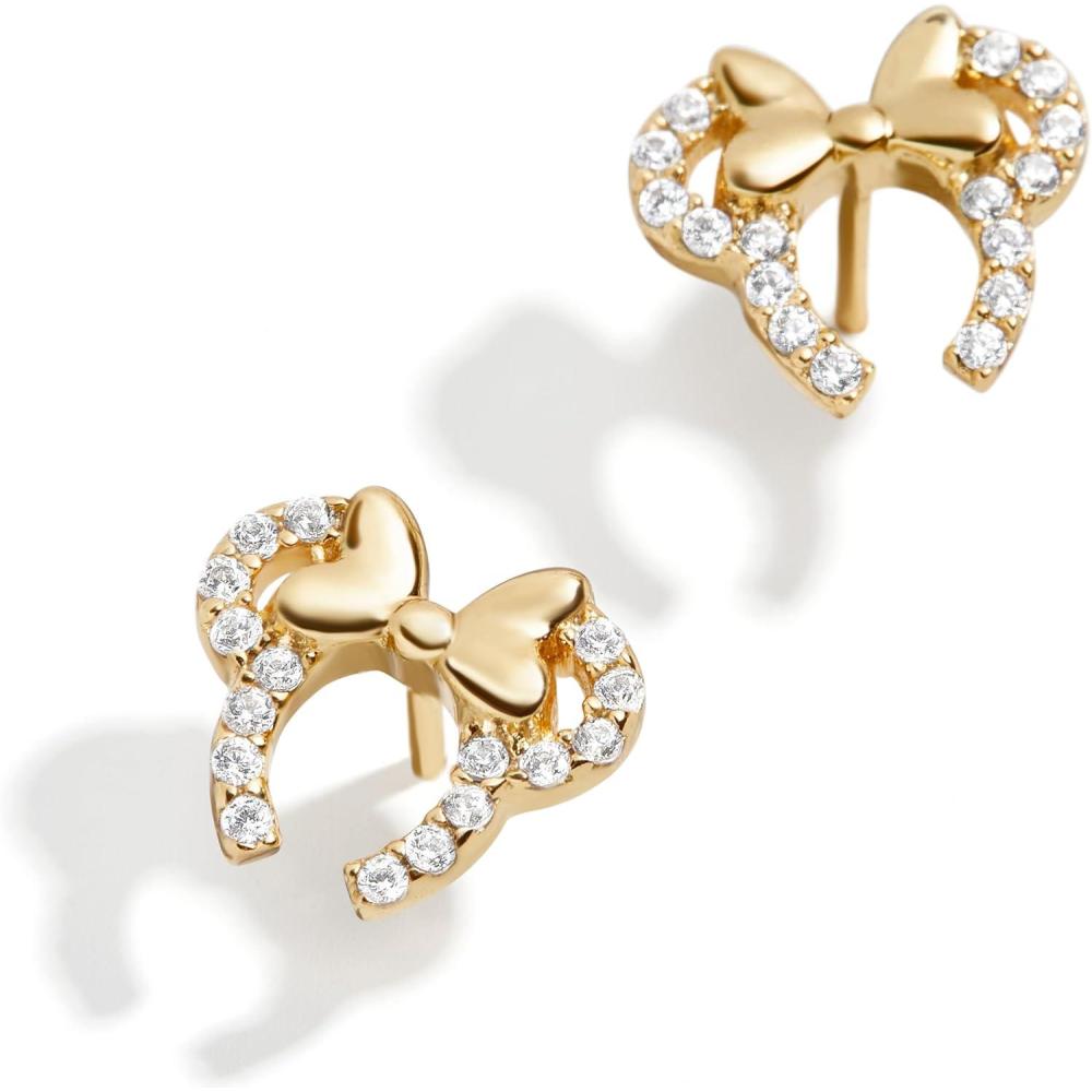 imageBaubleBar Disneys Minnie Mouse 18K GoldPlated Sterling Silver Earrings  ClearGold