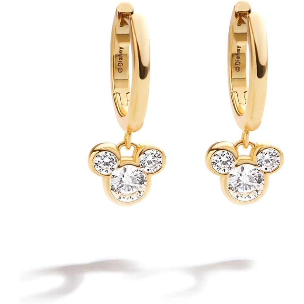 imageBaubleBar Disneys Minnie Mouse 18K GoldPlated Sterling Silver Huggie EarringsPave  Huggie