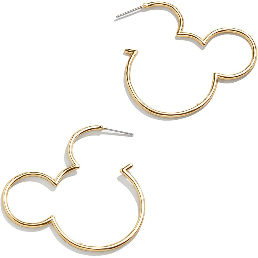 imageBaubleBar Disney Mickey Mouse Outline GoldPlated Hoop Earrings  Simple Mickey Mouse Silhouette Hoop Earrings GoldPlated Earrings for Women Disney Jewelry and Accessories Womens Fashion Jewelry