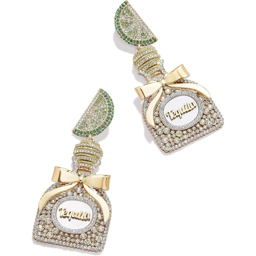 imageBaubleBar Food amp DrinkThemed Statement Earrings Novelty Earrings for Women Costume JewelryTequila Bottle  Set of 2