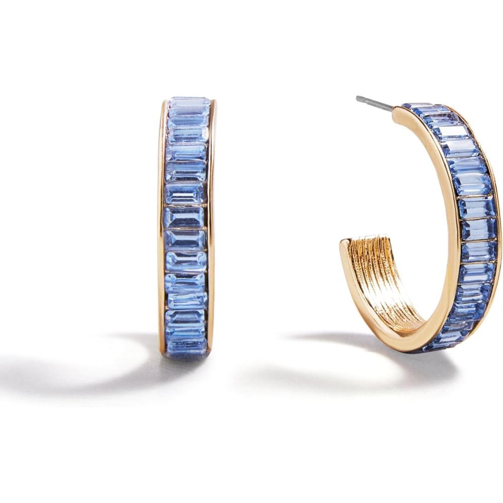 imageBaubleBar Hoop and Drop Earrings for Women Fashion Jewelry Beautiful and Giftable EarringsLight Blue Hoop