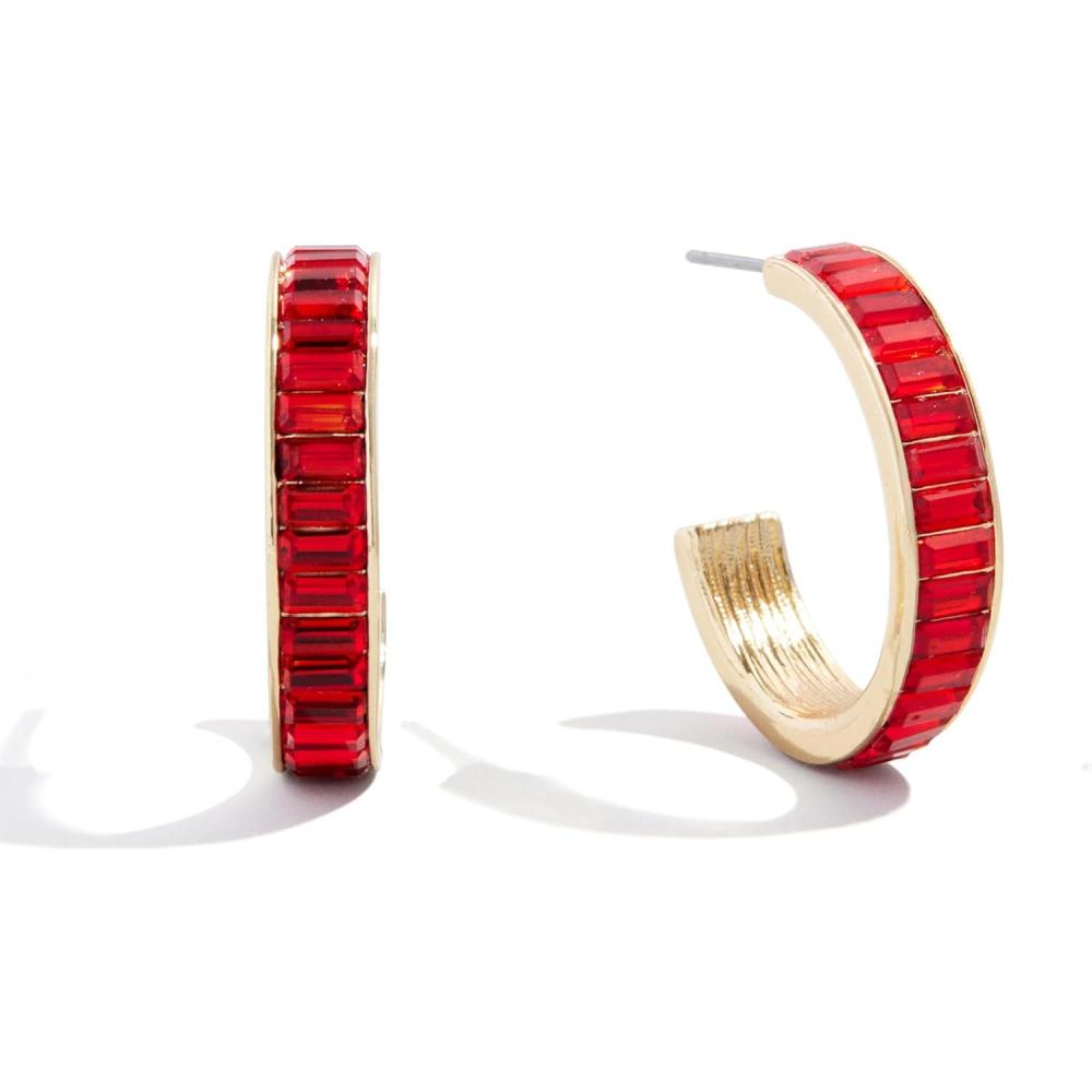 imageBaubleBar Hoop and Drop Earrings for Women Fashion Jewelry Beautiful and Giftable EarringsRed Hoop