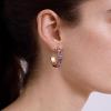 BaubleBar Hoop and Drop Earrings for Women, Fashion Jewelry, Beautiful and Giftable Earrings(Dark Purple (Hoop))