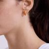 BaubleBar Hoop and Drop Earrings for Women, Fashion Jewelry, Beautiful and Giftable Earrings(Orange (Huggie))