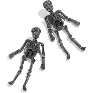 BaubleBar Seasonal Novelty Earrings for Women – Beautiful and Giftable Holiday and Themed Earrings for Parties and Events(Bone-A-Fide – Black)