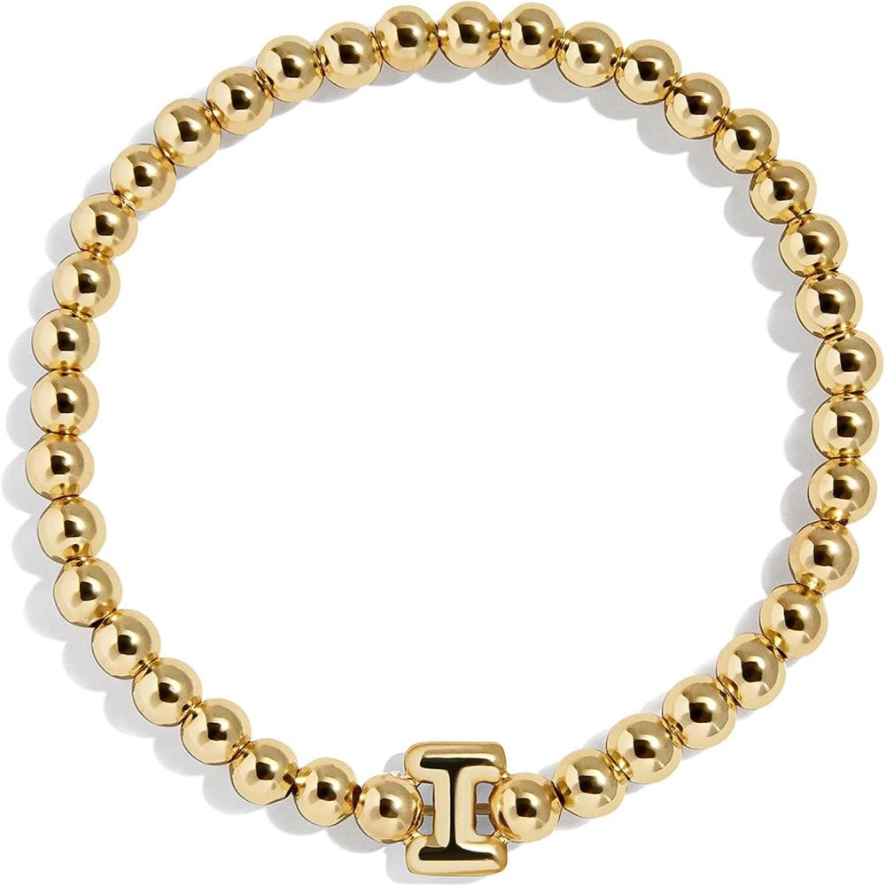 imageBaubleBar Initial Pisa Custom Bracelet Trendy GoldPlated Beads Fashion Jewelry Popular Initial Letter Bracelet Stretchy Fit for Kids and AdultsLetter I