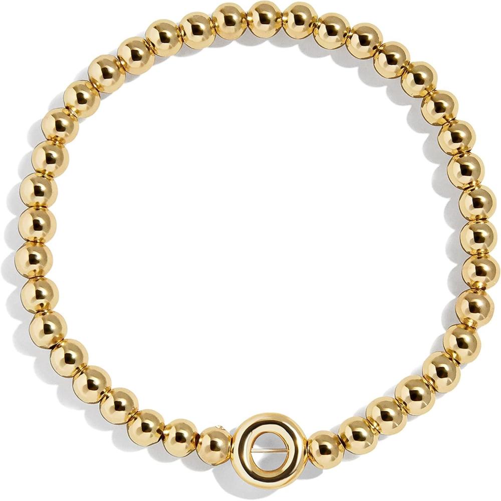 imageBaubleBar Initial Pisa Custom Bracelet Trendy GoldPlated Beads Fashion Jewelry Popular Initial Letter Bracelet Stretchy Fit for Kids and AdultsLetter O