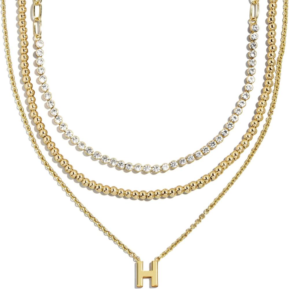 imageBaubleBar Kenna PreLayered Initial Necklace GoldPlated Fashion Jewelry Gifts for Women Beautiful and TrendyH