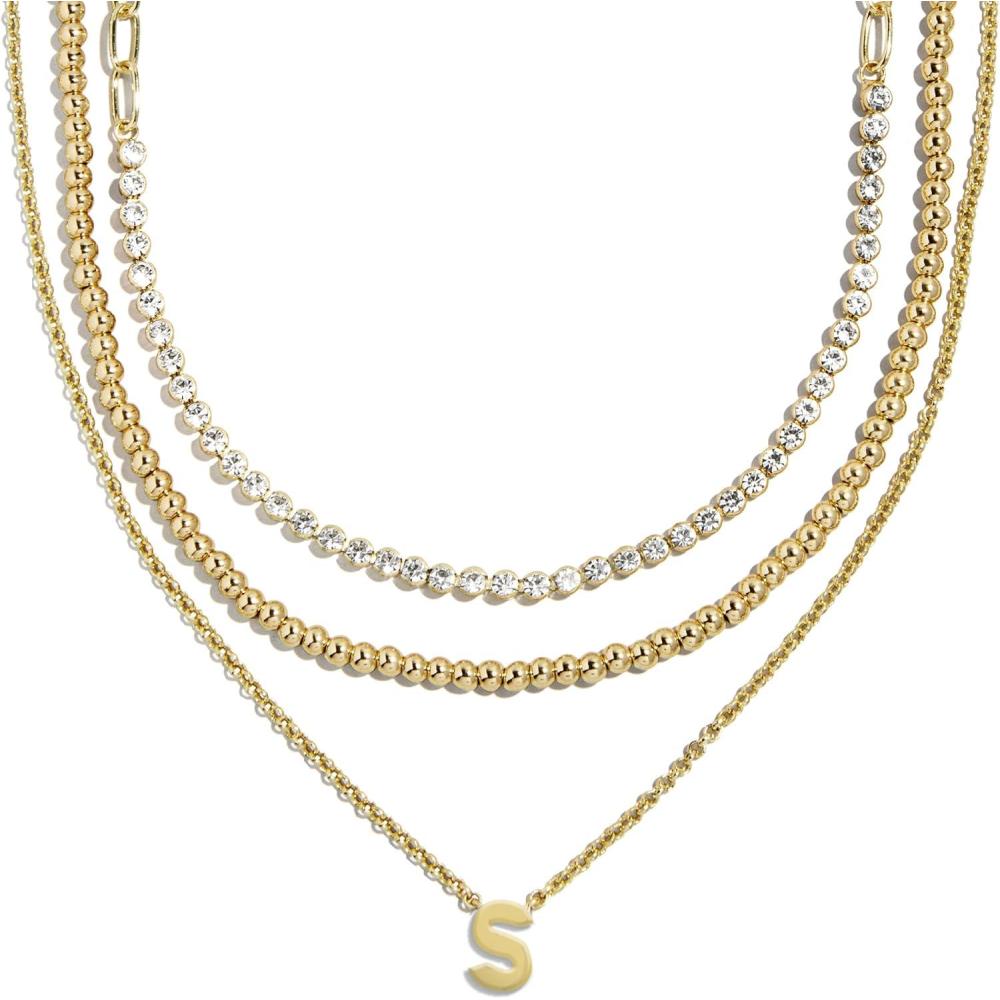 imageBaubleBar Kenna PreLayered Initial Necklace GoldPlated Fashion Jewelry Gifts for Women Beautiful and TrendyS