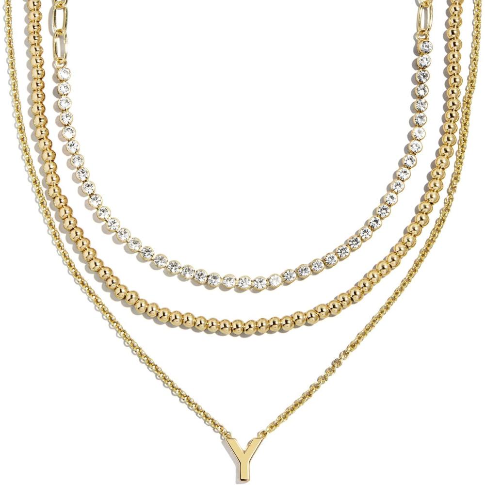 imageBaubleBar Kenna PreLayered Initial Necklace GoldPlated Fashion Jewelry Gifts for Women Beautiful and TrendyY