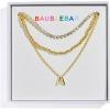 BaubleBar Kenna Pre-Layered Initial Necklace, Gold-Plated, Fashion Jewelry, Gifts for Women, Beautiful and Trendy(D)