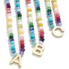 BaubleBar Semi-Precious Block Initial Necklace for Women – Colorful Personalized Necklaces, Custom Pendant Necklace w/Natural Gemstones, Beaded Necklace, Fashion Jewelry(K)
