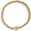 BaubleBar Initial Pisa Custom Bracelet, Trendy Gold-Plated Beads, Fashion Jewelry, Popular Initial Letter Bracelet, Stretchy Fit for Kids and Adults(Letter G)