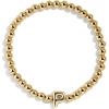 BaubleBar Initial Pisa Custom Bracelet, Trendy Gold-Plated Beads, Fashion Jewelry, Popular Initial Letter Bracelet, Stretchy Fit for Kids and Adults(Letter P)