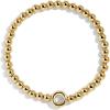 BaubleBar Initial Pisa Custom Bracelet, Trendy Gold-Plated Beads, Fashion Jewelry, Popular Initial Letter Bracelet, Stretchy Fit for Kids and Adults(Letter O)