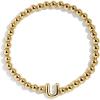 BaubleBar Initial Pisa Custom Bracelet, Trendy Gold-Plated Beads, Fashion Jewelry, Popular Initial Letter Bracelet, Stretchy Fit for Kids and Adults(Letter U)