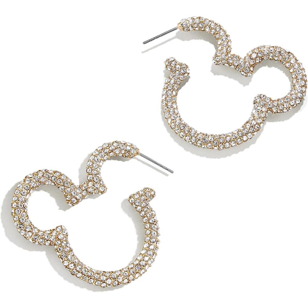 imageBaubleBar Disneys Mickey Mouse Outline Hoop Earrings  Licensed Disney Jewelry for WomenMickey Mouse Pave Hoop