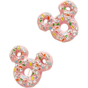 BaubleBar Disney Mickey Mouse Donut Stud Earrings – Fun Licensed Disney Donut Earrings, Statement Earrings, Stud Earrings for Women, Novelty Earrings for Women – Pink/Multi
