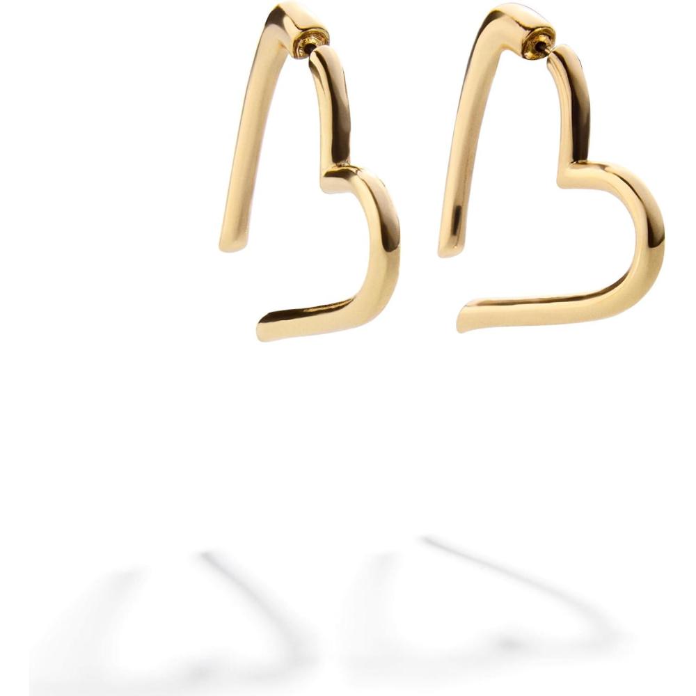 imageBaubleBar Heart Earrings Collection for Women Gold Plated Hypoallergenic Fashion JewelryEmory Hoop  ClearGold