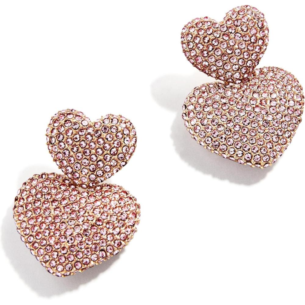 imageBaubleBar Heart Earrings Collection for Women Gold Plated Hypoallergenic Fashion JewelryHarley Drop  BlushGold