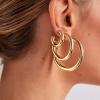 BaubleBar Dalilah Gold-Plated Hoop Earrings for Women – Lightweight Hypoallergenic Gold-Plated Hoops with Post Back Closure(Chunky – 37 mm)