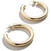 BaubleBar Dalilah Gold-Plated Hoop Earrings for Women – Lightweight Hypoallergenic Gold-Plated Hoops with Post Back Closure(Chunky – 37 mm)