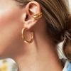 BaubleBar Dalilah Gold-Plated Hoop Earrings for Women – Lightweight Hypoallergenic Gold-Plated Hoops with Post Back Closure(Chunky – 37 mm)