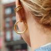 BaubleBar Dalilah Gold-Plated Hoop Earrings for Women – Lightweight Hypoallergenic Gold-Plated Hoops with Post Back Closure(Chunky – 37 mm)