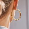 BaubleBar Dalilah Gold-Plated Hoop Earrings for Women – Lightweight Hypoallergenic Gold-Plated Hoops with Post Back Closure(Chunky – 46 mm)