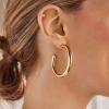 BaubleBar Dalilah Gold-Plated Hoop Earrings for Women – Lightweight Hypoallergenic Gold-Plated Hoops with Post Back Closure(Chunky – 46 mm)