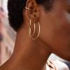 BaubleBar Dalilah Gold-Plated Hoop Earrings for Women – Lightweight Hypoallergenic Gold-Plated Hoops with Post Back Closure(Delicate – 20 mm)