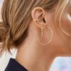 BaubleBar Dalilah Gold-Plated Hoop Earrings for Women – Lightweight Hypoallergenic Gold-Plated Hoops with Post Back Closure(Delicate – 46 mm)