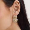 BaubleBar Heart Earrings Collection for Women, Gold Plated Hypoallergenic Fashion Jewelry(Haven Heart Drop – Clear/Gold)