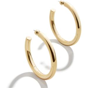 BaubleBar Dalilah Gold-Plated Hoop Earrings for Women – Lightweight Hypoallergenic Gold-Plated Hoops with Post Back Closure(Chunky – 46 mm)