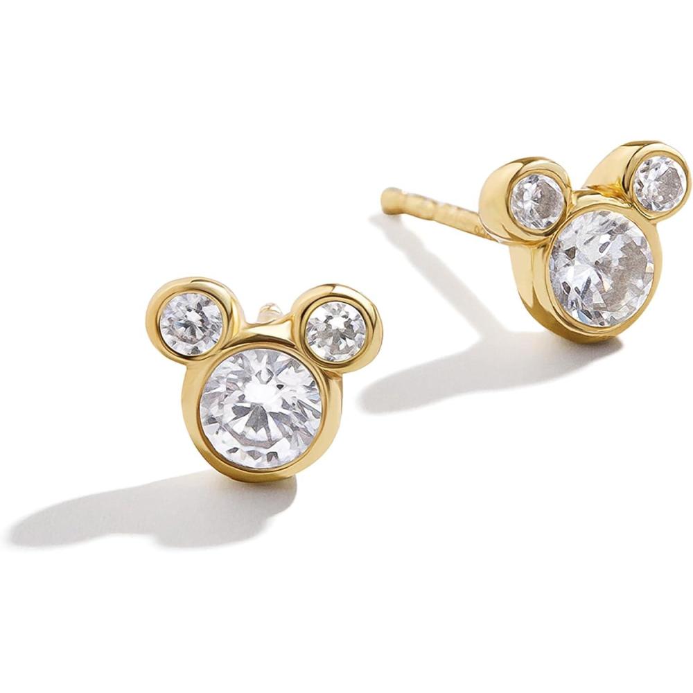imageBaubleBar x Disney DemiFine Earrings  18K GoldPlated Sterling Silver Mickey Mouse Earrings Perfect for GiftingMickey Mouse Bezel Stud