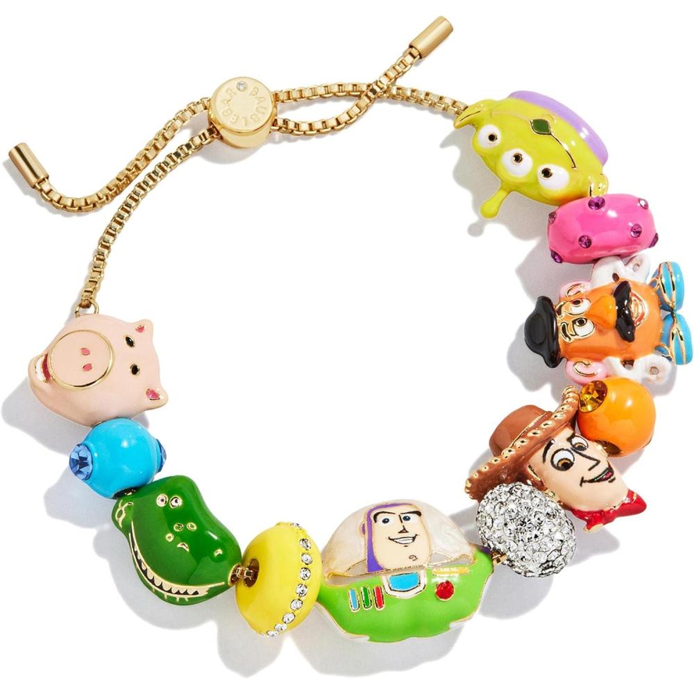 imageBaubleBar x Disney Friends Forever Charm Bracelet  Pull Tie Bracelet with Chunky Beads Disney Characters Fashion Jewelry Stackable and Stylish Accessories for WomenToy Story