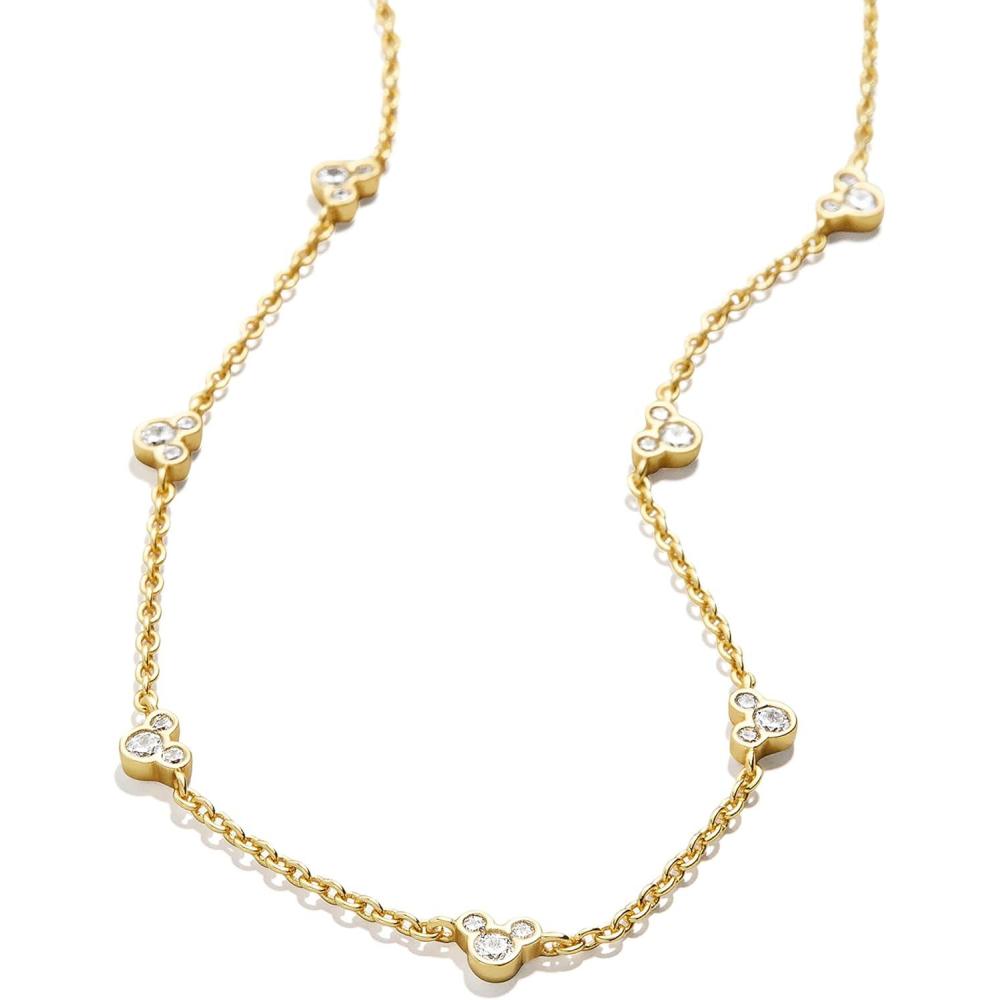 imageBaubleBar x Disneys Mickey Mouse DemiFine Necklace 18k GoldPlated Sterling Silver Necklace Beautiful and Classic Perfect for Mickey Mouse Fans of All AgesMickey Mouse Bezel Station Necklace